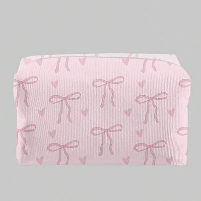 ROMWE Kawaii Túi mỹ phẩm nhung hình bát giác hình con bướm