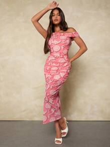 Forever 21 Romantic Women's Printed Flower Off-Shoulder Dress - Multicolor - View 5