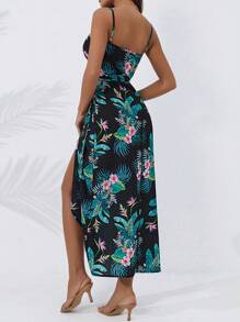 RueChic Women's Simple Plant Print Daily Cami Dress - Multicolor - View 2