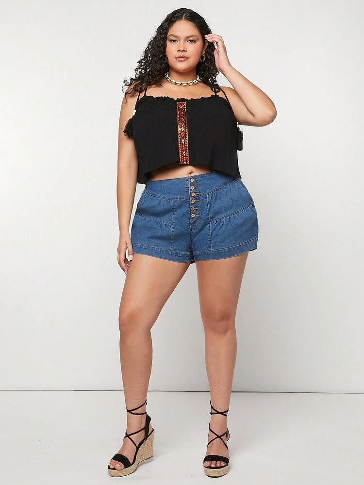 Summer Plus Size Women's Western Style Vacation Cami Top