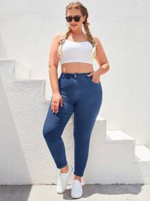 RueChic Plus High Waist Skinny Jeans - Blue - View 6