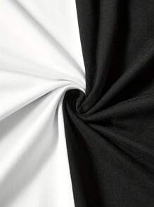 Camiseta de tirantes casual de cuello redondo con impresión de expresión de color contrastado para hombre de verano - Blanco y Negro - Ver 4