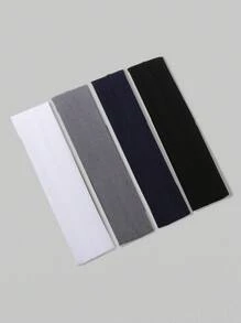 ROMWE 4入組純色彈性頭帶，適用於運動和休閒