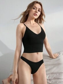 Ocili 天然舒适柔软低腰性感丁字裤-黑色 - 黑色 - 查看 12