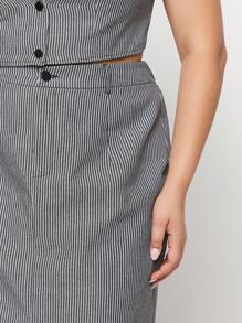 Forever 21 Bộ 2 món Vintage College Style Plus Size Nữ, Mùa Hè - màu đen - Xem 3