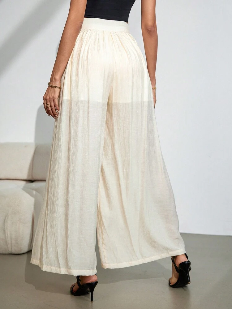 Women's High Waist Pleated Wide Leg Pants With A Sense Of Drape For Daily, Office And Spring/Summer Commute
