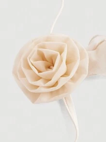 SHEIN MOD Đầm dài màu mơ lưới hở lưng bất đối xứng, váy tốt nghiệp - Màu be - Xem 3