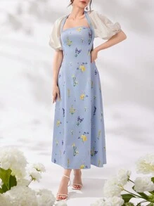 Modelyn 女士随机印花简约风格阿拉伯日常连衣裙长款晚礼服 - 彩色 - 查看 5