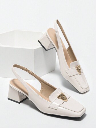 Fall/Winter 2025 Vintage French Style Chunky Heel Leopard Buckle Sandals, Women Fashion Shoes For Shows, New Arrivals, Elegant, Women Pumps, Elegant