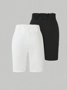 Quần legging dài tới bắp chân dành cho tuổi teen Girl mùa hè, 2 chiếc - Nhiều màu - Xem 1