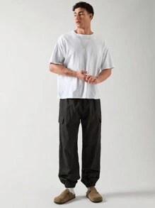 Mainfolk Celana Pria Kolor Kantong Plain Casual - Hitam - View 1