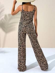 EURMUSE Leopard Two Pieces Top And Pants - Multicolor - View 2