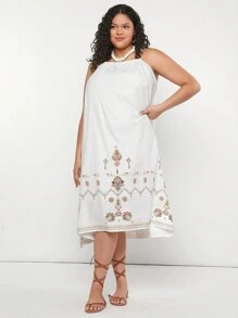 Forever 21 Summer Plus Size Women's Western Vacation Beach Dress - Apricot - View 5