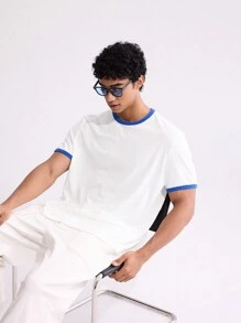 Forever 21 Men's Muscle Fit T-Shirt With Ringer In White With Back Print - White - View 2