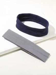 ROMWE 4入組純色彈性頭帶，適用於運動和休閒