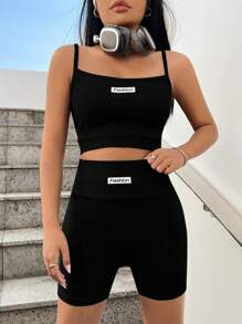 Muchica 黑色針織女式緊身背心套裝 - 黑色 - 查看 5