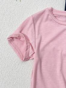 SHEIN 3 件/套小男孩休閒短袖 T 卹,配薯條、爆米花和珍珠奶茶印花,街頭風格,夏季 - 彩色 - 查看 4