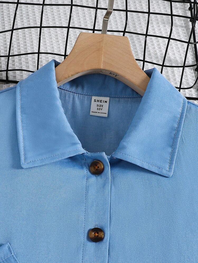 Tween Girl Summer Vacation Casual Solid Color Sleeveless Shirt + Ditsy Floral Print Cami Dress 2pcs Outfit