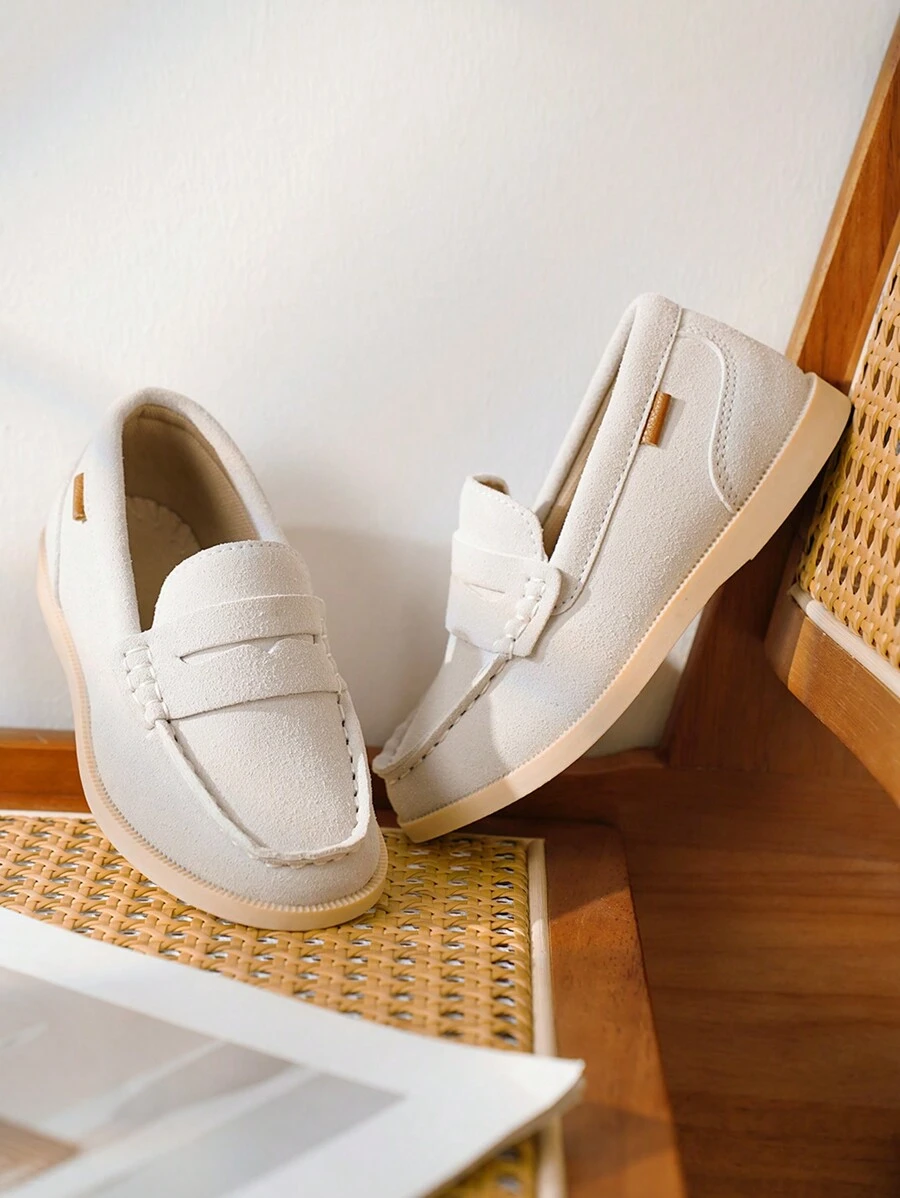 Sapatos Masculinos Slip-On Mocassins, Leves, Antiderrapantes, Sapato Casual Plano com Costura, para Todas as Estações - Branco - Ver 1