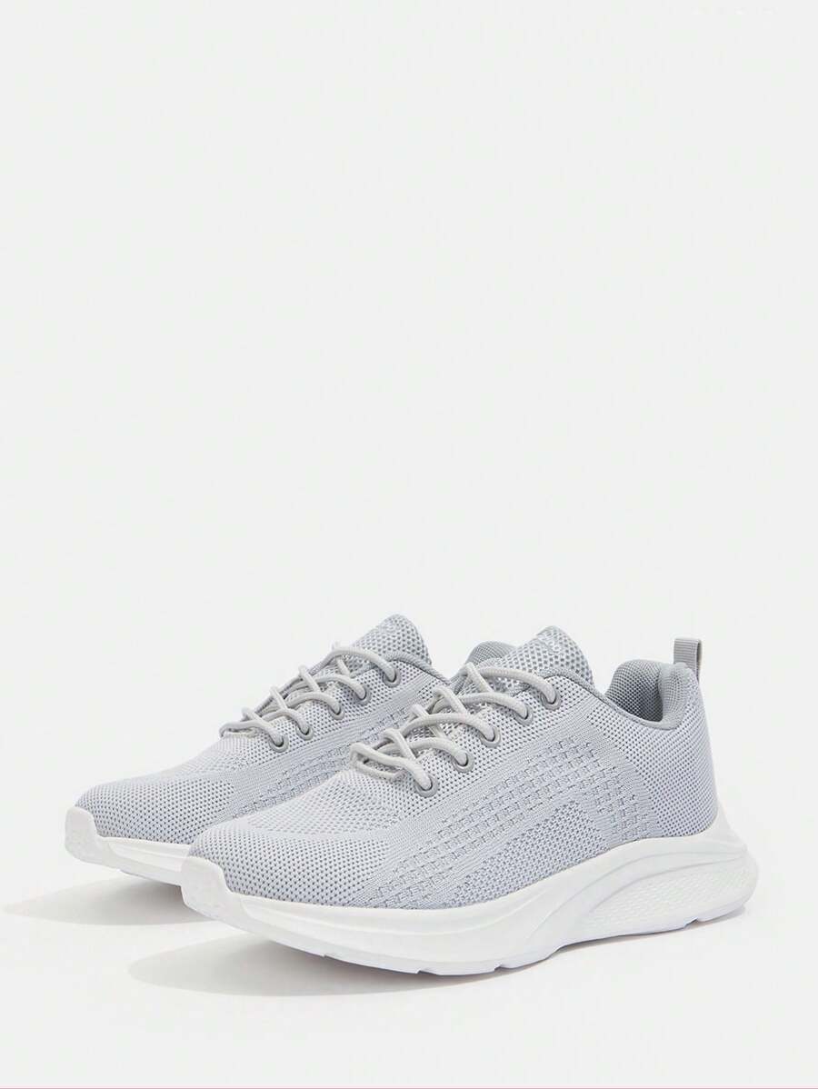 CUCCOO BASICS Zapatos para mujer cómodos con detalles de tejido transpirable gris, ideales para correr, vacaciones de verano, de verano, deportes y uso casual - Gris - Ver 1