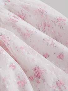 Girlism Đầm dự tiệc trà mini họa tiết chấm bi hoa hồng cổ điển cho bé gái tuổi teen, dây đeo xếp nếp, nhiều lớp, phù hợp cho ngày lễ tình nhân, mùa xuân, mùa hè và sinh nhật - Hồng - Xem 5