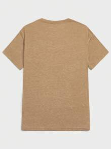 SHEIN Men's Plain Simple Knitted Short Sleeve T-Shirt For Daily Wear - Light Grey - View 2