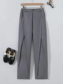 Teenager Jungen einfarbige, gerade Lässig hose mit Taschen und Knopfleiste