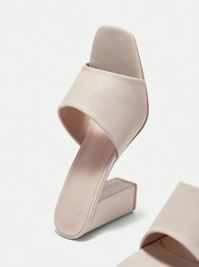 CUCCOO BIZCHIC Women Solid Color High Heel Sandals, Suitable For Daily Wear Elegant Basics Business Casual Business Chic Spring Shoes Spring Break Easter - Beige - View 9