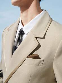 AKNOTIC Business Casual Easy Care Shimmer Men Woven Business Suit Jacket