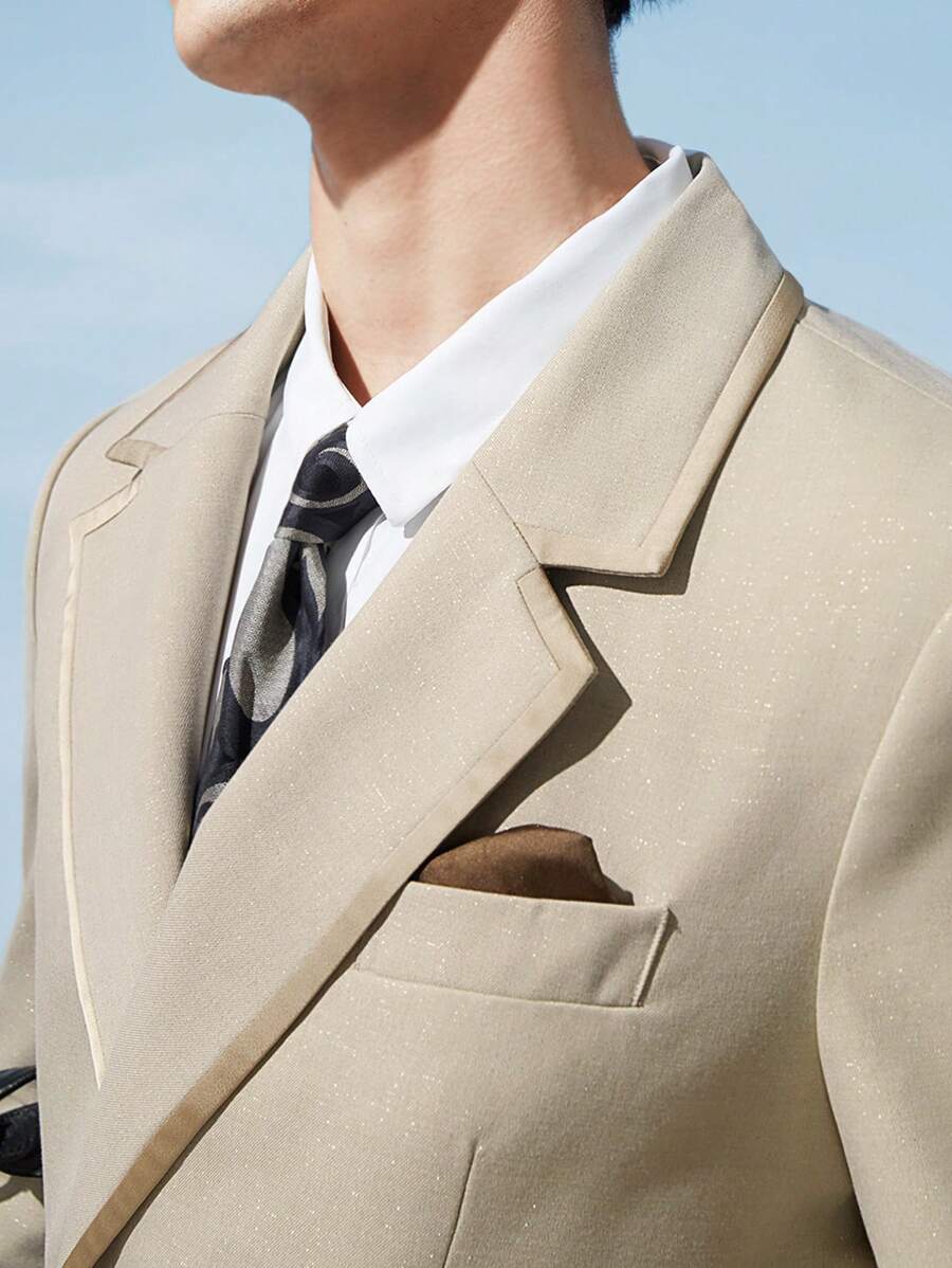 AKNOTIC Business Casual Easy Care Shimmer Men Woven Business Suit Jacket