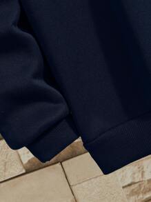 Manfinity Dauomo 男士简约字母图案长袖日常运动衫，适合秋冬