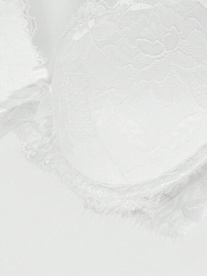 Bloemen Kanten Underwire Lingerie Set, BH Slipje Set view 3