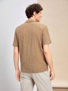 Manfinity VCAY Gebreid casual overhemd met korte mouwen voor heren