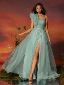Váy tiếp khách VIPGIRL Mint Blue đính ngọc trai, trang phục trang trọng sang trọng và thanh thoát cho tiệc, tiệc tùng, trình diễn thời trang - Màu xanh bạc hà - Xem 5