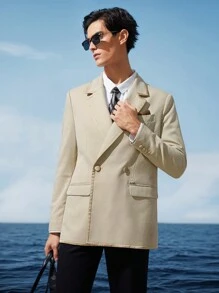 AKNOTIC Business Casual Easy Care Shimmer Men Woven Business Suit Jacket