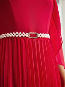 MOTF PREMIUM ĐẦM XÁM TAY Dơi RẮN - Đỏ - Xem 3