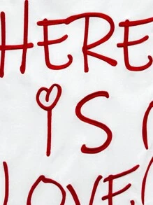 Manfinity Hypemode Maglietta casual a maniche corte da uomo per l'estate, con stampa di lettere e cuori, scollo rotondo, adatta per lo stile di strada, per rapper, per uscire - Bianco - Visualizzare 2