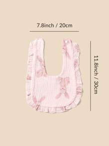 Set de 2 paños de eructar con volantes para bebé - Multicolor - Ver 4