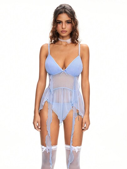 Fairycore Mermaid Asymmetric Hem Sexy Lingerie Set