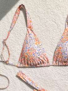 SHEIN Swim Bộ bikini gợi cảm hoa Ditsy dành cho nữ đi nghỉ mát, in ngẫu nhiên - Nhiều màu - Xem 4