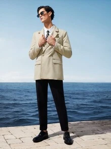 AKNOTIC Business Casual Easy Care Shimmer Men Woven Business Suit Jacket