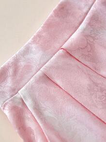 SHEIN Unity Women's Simple Daily Floral Printed Skirt Fall Cloth For Women - Pink - View 6
