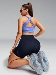 Innovista Sutien sport Push Up fără cusături, maieu de antrenament, maieu de gimnastică, maiou crop, cămăși de compresie