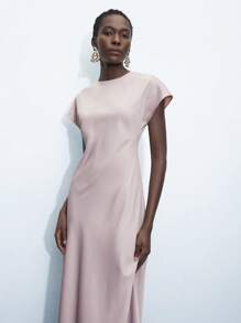 Maija Casual French Style Ladies' Bat Wing Sleeve Round Neck Summer Dress