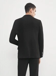 AKNOTIC Business Casual Conjunto de traje de negocios tejido estilo Dinero Viejo de 2 piezas para hombres de fácil cuidado