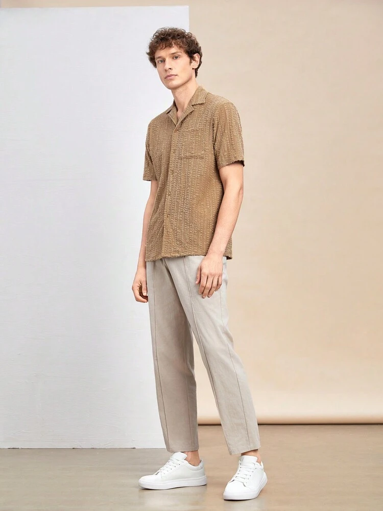 Men's Knitted Casual Short Sleeve Shirt