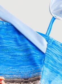 SHEINNeu Zabawa  Nadruk plażowy Topy - Wielokolorowe - Zobacz 5