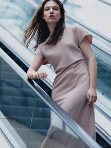 Maija Casual French Style Ladies' Bat Wing Sleeve Round Neck Summer Dress
