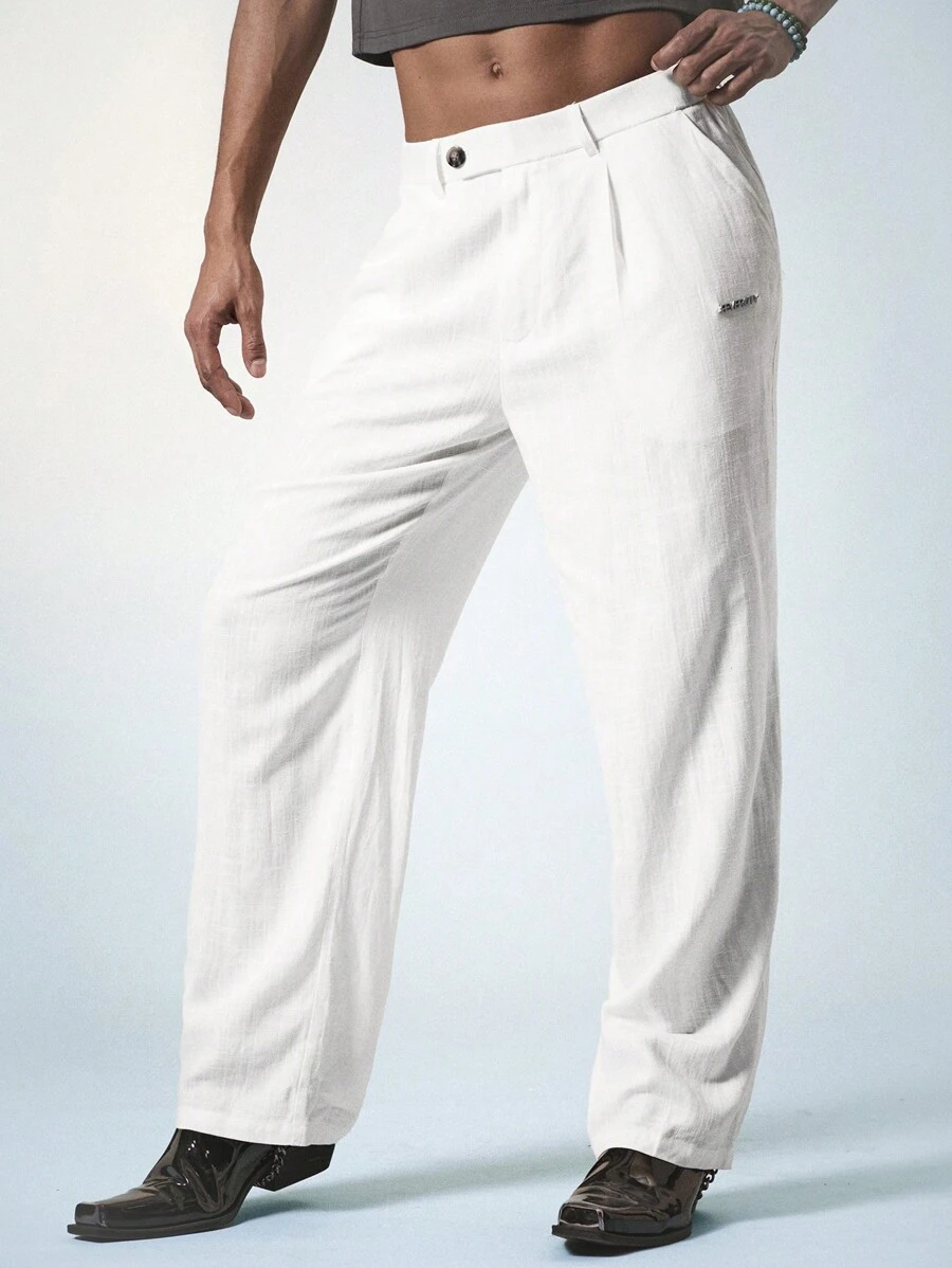 FeverCity Plain & Simple Men's Daily Dress Pants - Beige - View 1