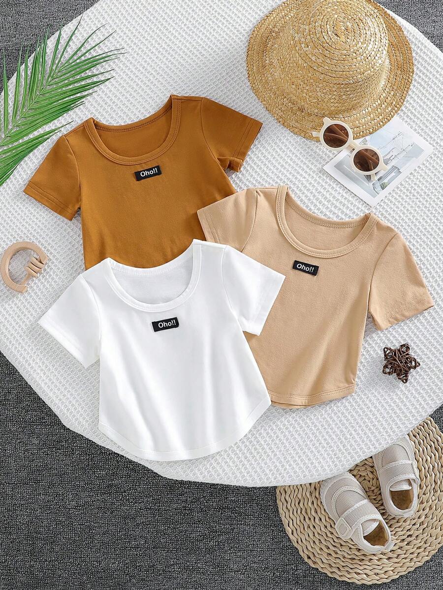 Bộ 3 áo thun cổ tròn, vạt tròn cho bé trai, thích hợp mặc mùa hè. - Nhiều màu - Xem 1